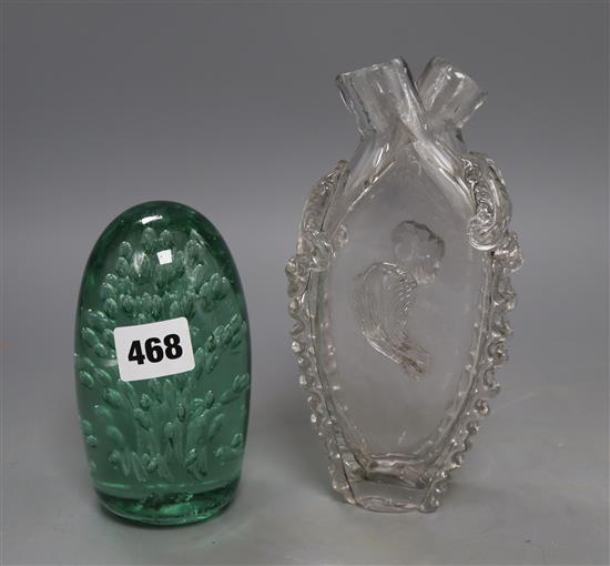 A Victorian glass dump and a Nailsea-type flask